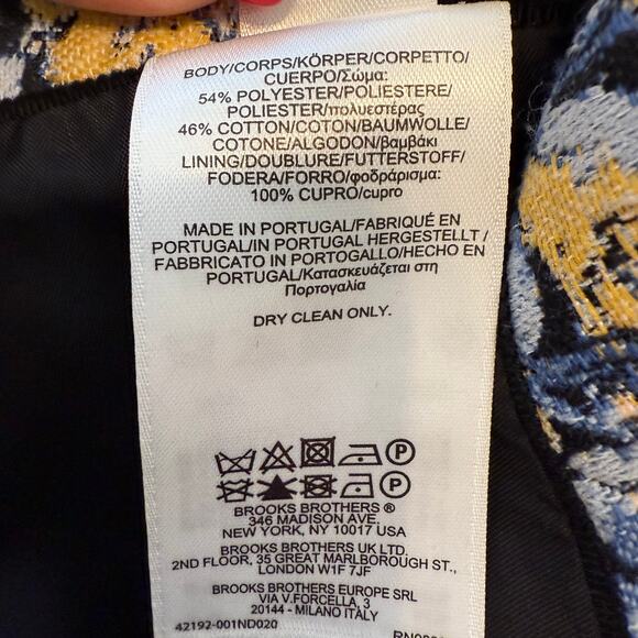 Women's Brooks Brothers Blue Green Cream Floral Tapestry Mini Skirt Size 8 - Picture 4 of 7